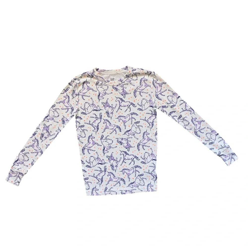 GAP Kids Pajama Set with Purple Unicorns - Size 10